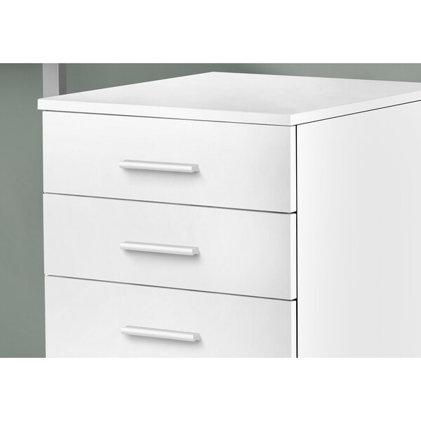 Monarch Specialties File Cabinet, Rolling Mobile, Storage Drawers, Printer Stand, Office, Work, Laminate, White - I 7780