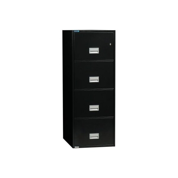 Phoenix Safe International Phoenix Safe Vertical 25" 4-Drawer Legal Fire and Water Resistant File Cabinet, Black - - LGL4W25B