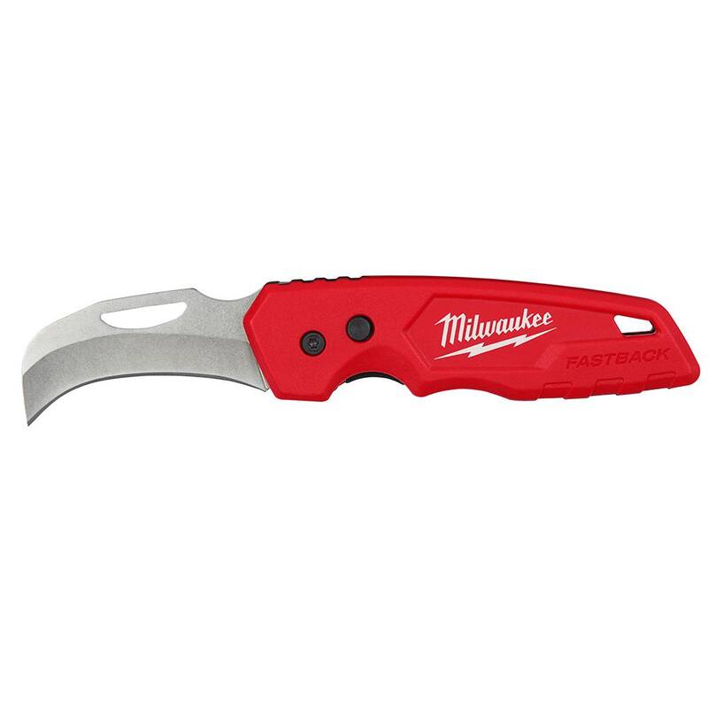 Milwaukee FASTBACK Stainless Steel Hawkbill Folding Knife with 2.45 in. Blade - 48-22-1525