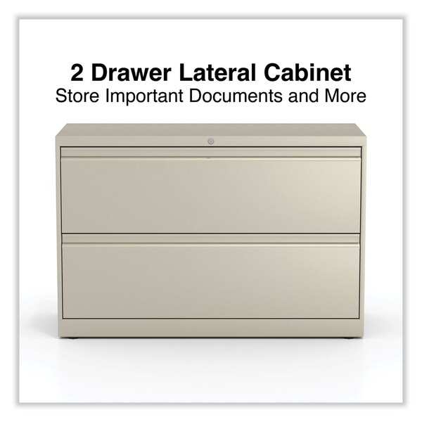 Alera 42 in W 2 Drawer File Cabinets, Putty, Legal; Letter - 17456