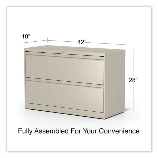 Alera 42 in W 2 Drawer File Cabinets, Putty, Legal; Letter - 17456