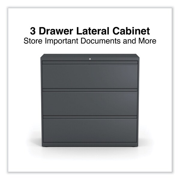 Alera 42 in W 3 Drawer File Cabinets, Charcoal, Legal; Letter; A4; A5 - 17646