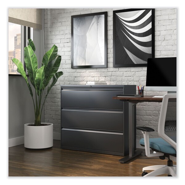 Alera 42 in W 3 Drawer File Cabinets, Charcoal, Legal; Letter; A4; A5 - 17646