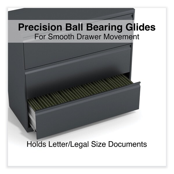 Alera 42 in W 3 Drawer File Cabinets, Charcoal, Legal; Letter; A4; A5 - 17646