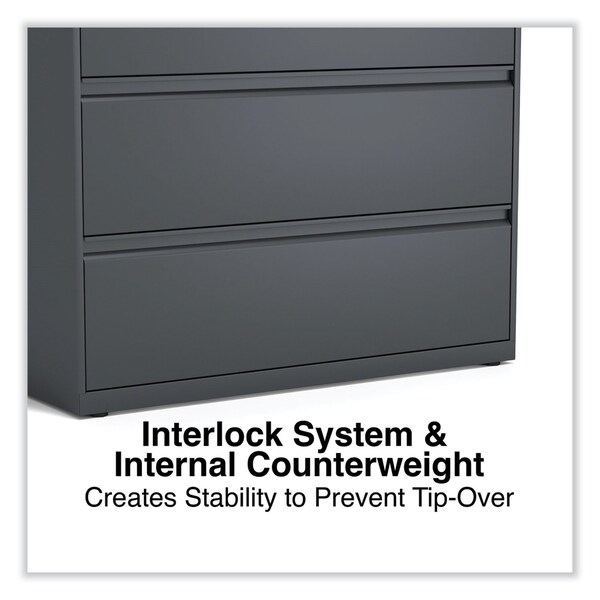 Alera 42 in W 3 Drawer File Cabinets, Charcoal, Legal; Letter; A4; A5 - 17646