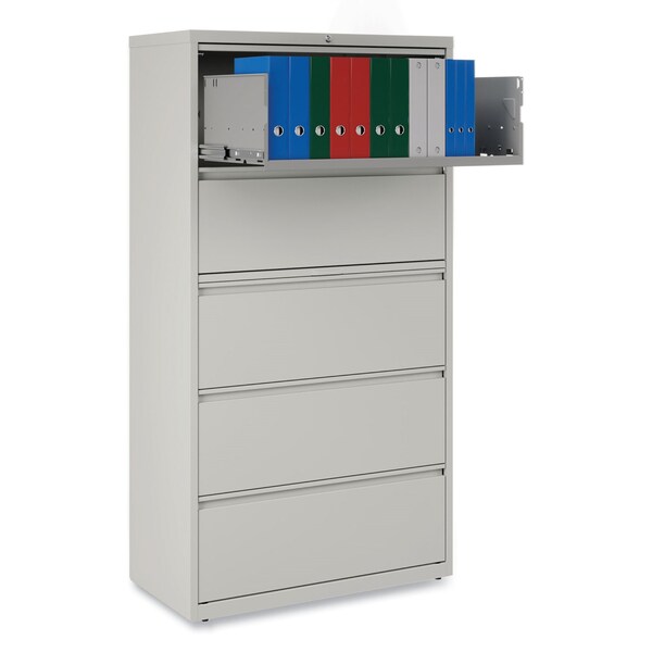 Alera 36 in W 5 Drawer File Cabinets, Light Gray, Legal; Letter; A4; A5 - 17640