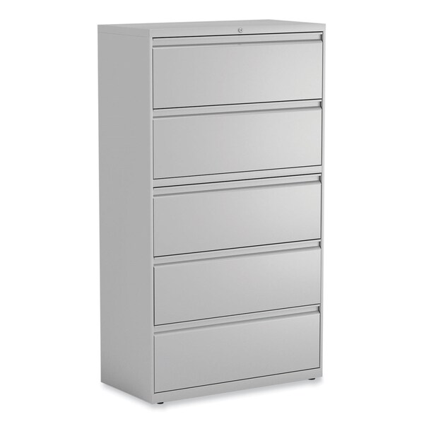 Alera 36 in W 5 Drawer File Cabinets, Light Gray, Legal; Letter; A4; A5 - 17640
