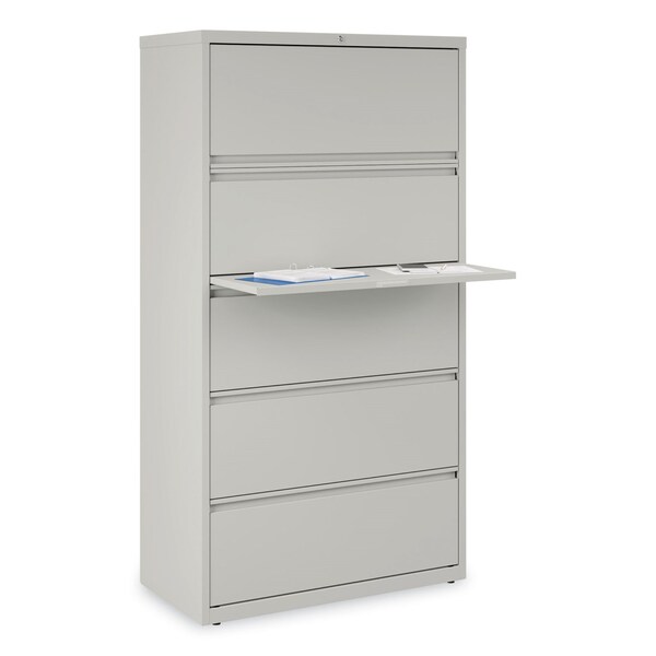 Alera 36 in W 5 Drawer File Cabinets, Light Gray, Legal; Letter; A4; A5 - 17640