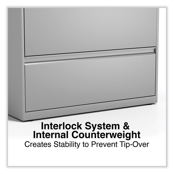 Alera 36 in W 5 Drawer File Cabinets, Light Gray, Legal; Letter; A4; A5 - 17640