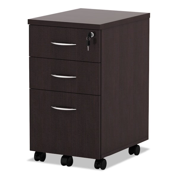 Alera 15.88 in W 3 Drawer File Cabinets, Espresso, Letter/Legal - VA572816ES
