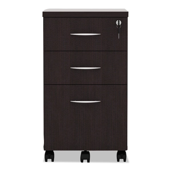 Alera 15.88 in W 3 Drawer File Cabinets, Espresso, Letter/Legal - VA572816ES