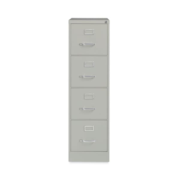 Hirsh Industries 15 in W 4 Drawer File Cabinets, Light Gray, Letter - HVF152252LG