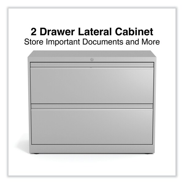 Alera 36 in W 2 Drawer File Cabinets, Light Gray, Legal; Letter - 17452