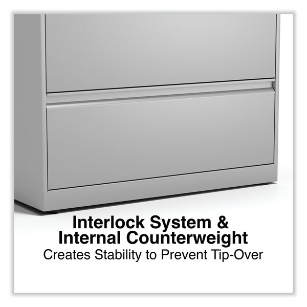Alera 36 in W 2 Drawer File Cabinets, Light Gray, Legal; Letter - 17452
