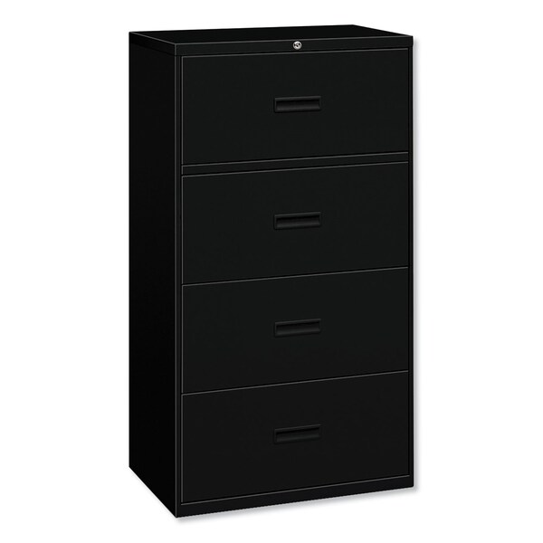 Hon 36" W 4 Drawer File Cabinet, Black, A4/Legal/Letter - H484.L.P