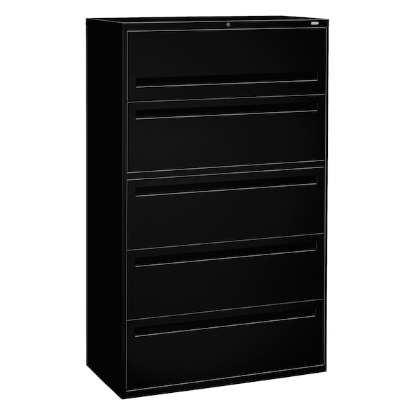 Hon 42" W 5 Drawer File Cabinet, Black, A4/Legal/Letter - H795.L.P