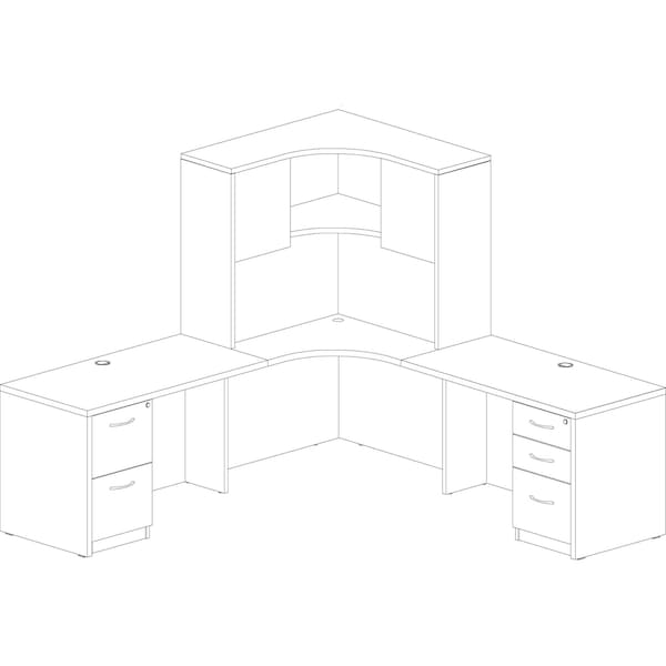 Lorell 15-1/2" W Lorell Contemporary Furniture, Laminate, Mahogany (Cabinet), Silver (Handle) - LLR69605