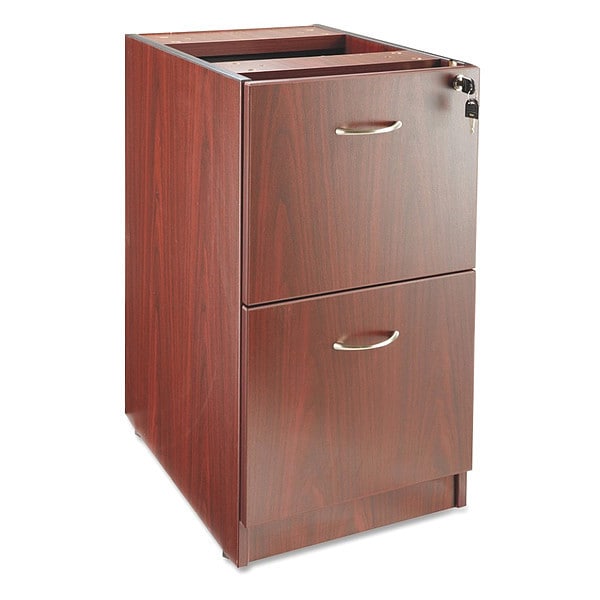 Lorell 15-1/2" W Lorell Contemporary Furniture, Laminate, Mahogany (Cabinet), Silver (Handle) - LLR69605