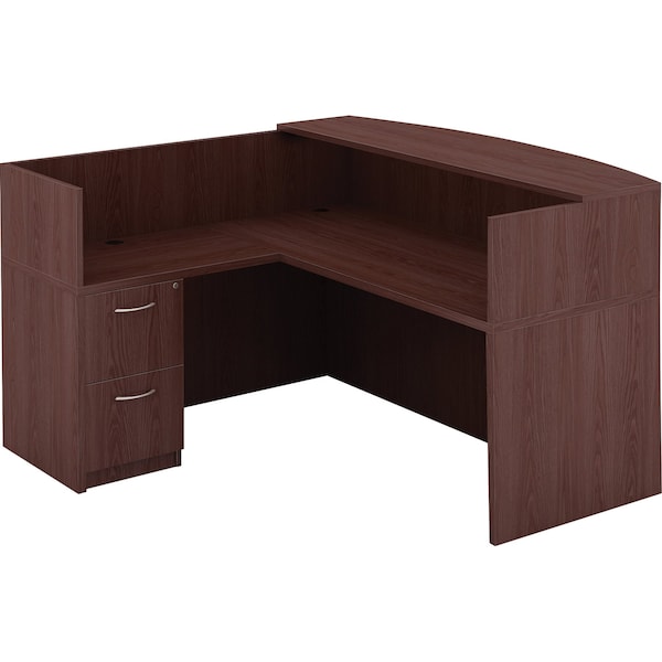 Lorell 15-1/2" W Lorell Contemporary Furniture, Laminate, Mahogany (Cabinet), Silver (Handle) - LLR69605