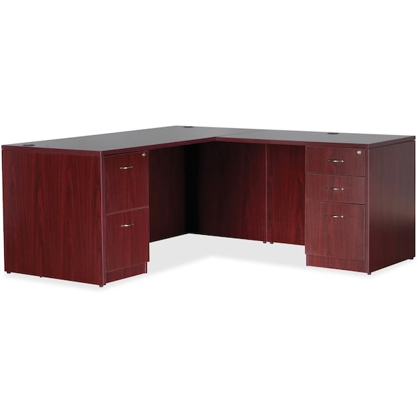 Lorell 15-1/2" W Lorell Contemporary Furniture, Laminate, Mahogany (Cabinet), Silver (Handle) - LLR69605