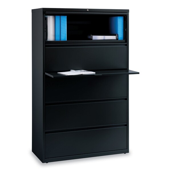 Alera 42 in W 5 Drawer File Cabinets, Black, Legal; Letter; A4; A5 - 17649