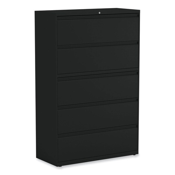 Alera 42 in W 5 Drawer File Cabinets, Black, Legal; Letter; A4; A5 - 17649