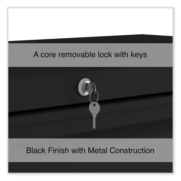 Alera 42 in W 5 Drawer File Cabinets, Black, Legal; Letter; A4; A5 - 17649