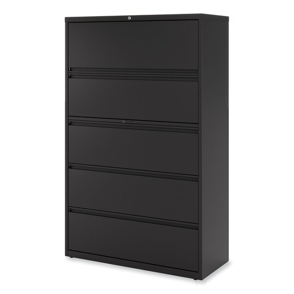 Alera 42 in W 5 Drawer File Cabinets, Black, Legal; Letter; A4; A5 - 17649