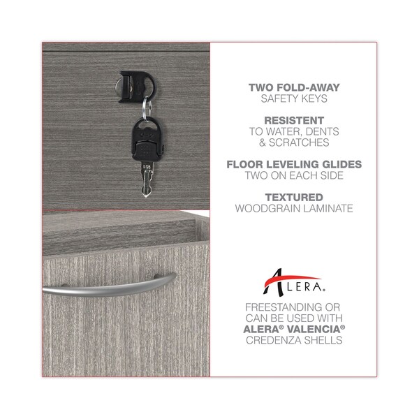 Alera 34 in W 2 Drawer File Cabinets, Gray, Legal; Letter - ALEVA513622GY