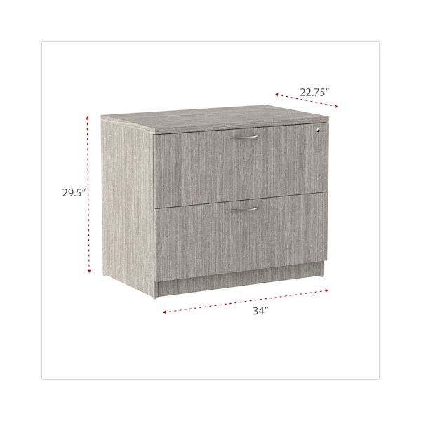 Alera 34 in W 2 Drawer File Cabinets, Gray, Legal; Letter - ALEVA513622GY