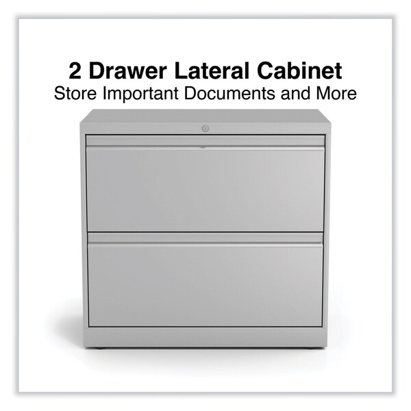 Alera 36 in W 2 Drawer File Cabinets, Light Gray, Legal; Letter - 22279