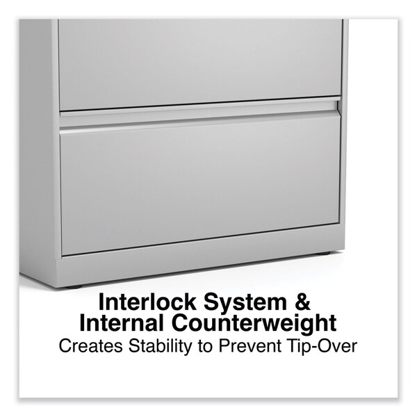 Alera 36 in W 2 Drawer File Cabinets, Light Gray, Legal; Letter - 22279