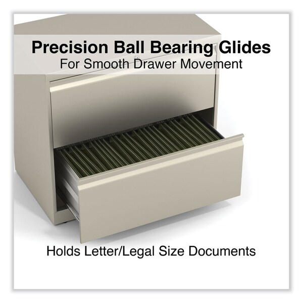 Alera 30 in W 2 Drawer File Cabinets, Putty, Legal; Letter - 22278
