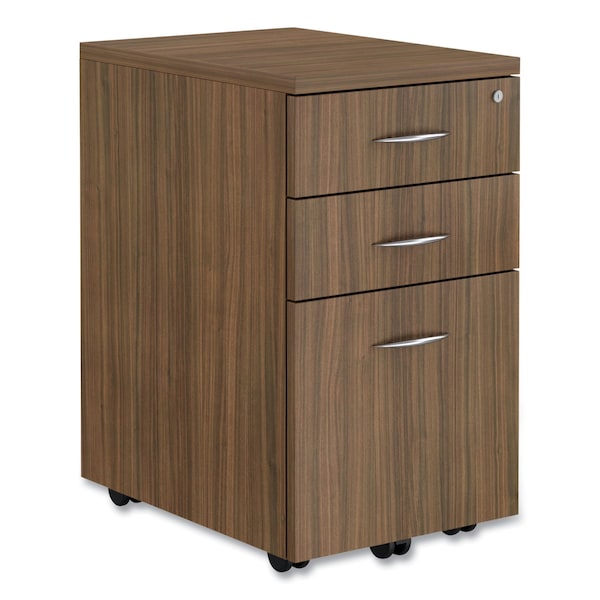Alera 15.88" W 3 Drawer Box/File Pedestal, Modern Walnut, Legal/Letter - VA572816WA