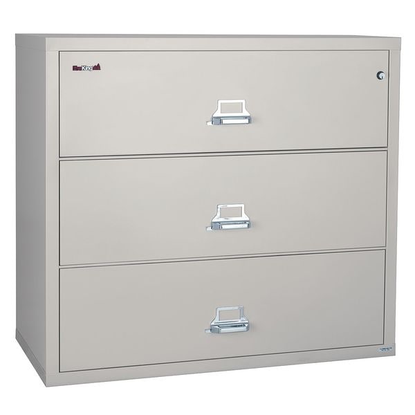 Fireking 31-15/16" W 3 Drawer Fire-Resistant Lateral File Cabinet, Parchment, Letter/Legal - 3-3822-CPA