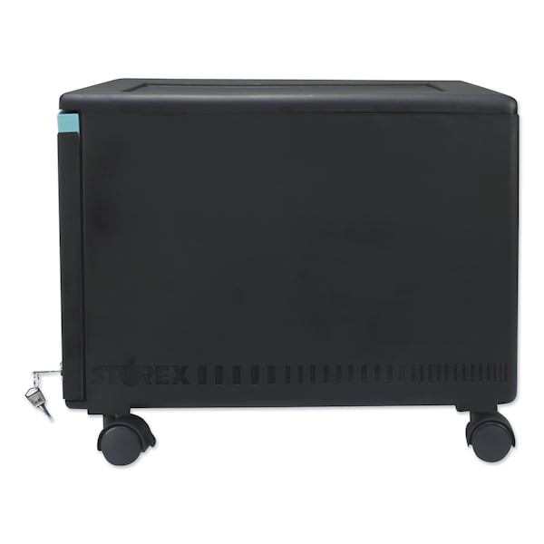 Storex 14-3/4 in W 1 Drawer File Cabinets, Black/Teal - 61270U01C