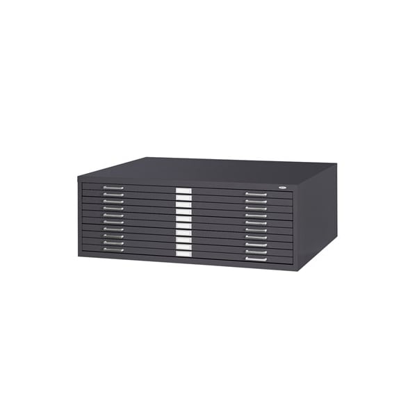 Safco 46-1/2" W 10 Drawer File Cabinet, Black, 30" x 42" - 4986BL