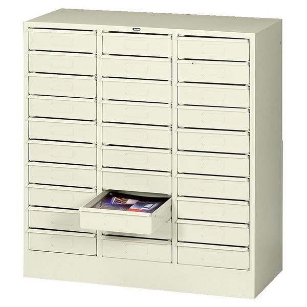 Tennsco 30 2/3 in W 30 Drawer Horizontal Literature Organizer, Putty - 2085PY