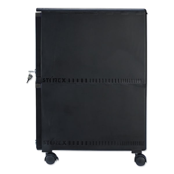 Storex 14-3/4 in W 2 Drawer File Cabinets, Black - 61312B01C