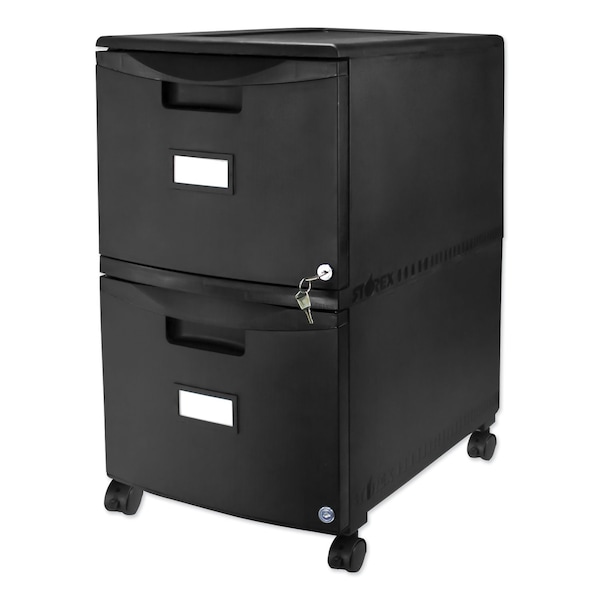 Storex 14-3/4 in W 2 Drawer File Cabinets, Black - 61312B01C