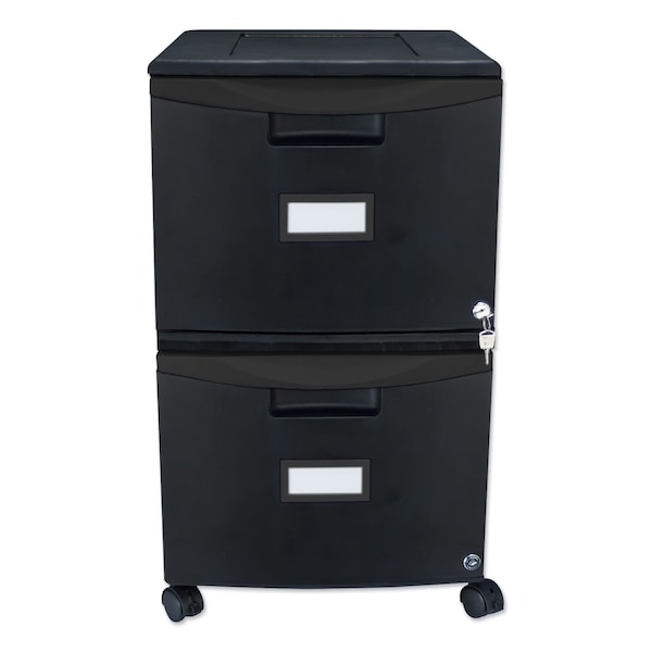 Storex 14-3/4 in W 2 Drawer File Cabinets, Black - 61312B01C
