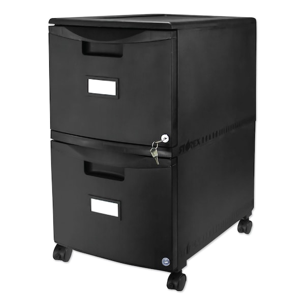 Storex 14-3/4 in W 2 Drawer File Cabinets, Black - 61312B01C