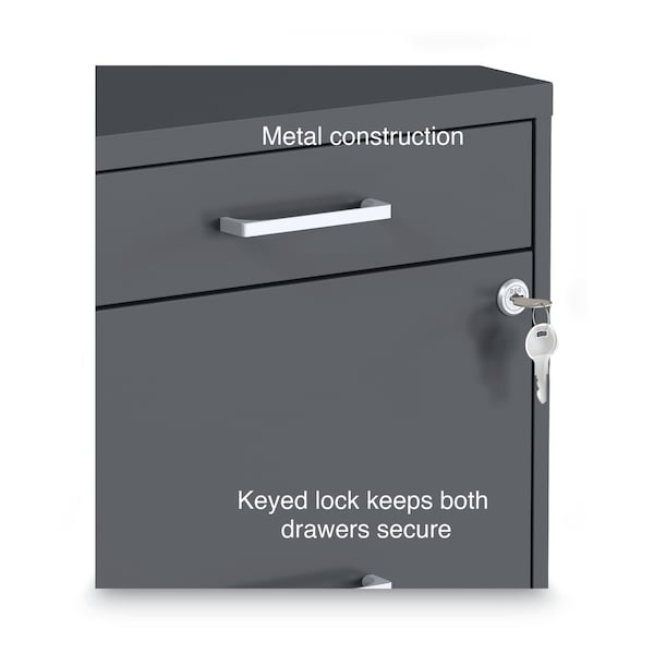 Alera 14 in W 3 Drawer File Cabinets, Charcoal - 2806768