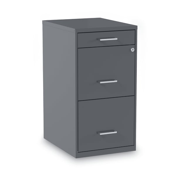 Alera 14 in W 3 Drawer File Cabinets, Charcoal - 2806768