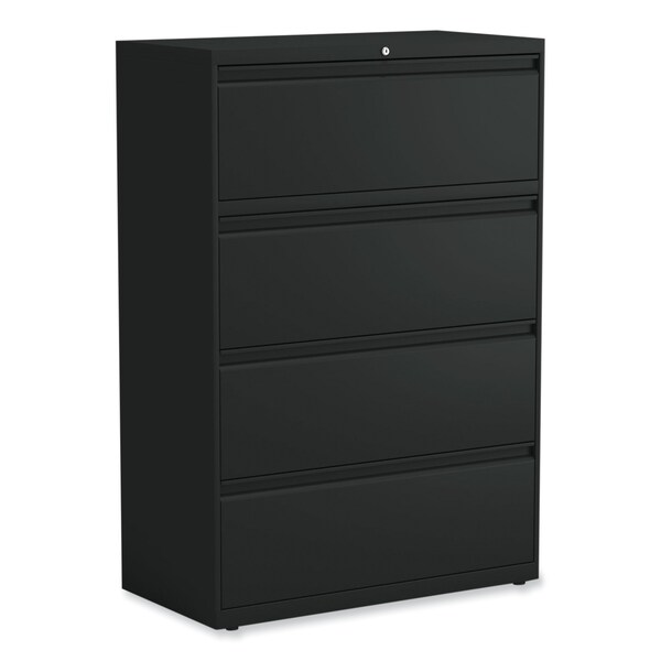 Alera 36 in W 4 Drawer File Cabinets, Black, Legal; Letter - 17454