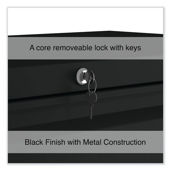 Alera 36 in W 4 Drawer File Cabinets, Black, Legal; Letter - 17454