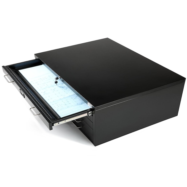 Adiroffice 5-Drawer Flat Large Document and Blueprint File Cabinet in Black - ADIOF500-03-MK