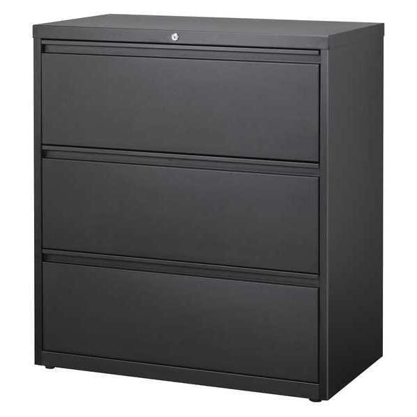 Hirsh 36" W 3 Drawer Lateral File Cabinet, Black, A4/Legal/Letter - 17634