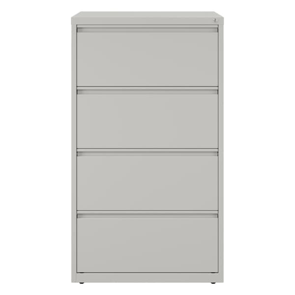 Hirsh 30" W 4 Drawer Lateral File Cabinet, Light Gray, A4/Legal/Letter - 14978