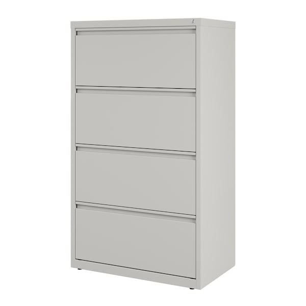 Hirsh 30" W 4 Drawer Lateral File Cabinet, Light Gray, A4/Legal/Letter - 14978